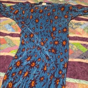 Dark Aqua with purple and orange Lularoe Shirley